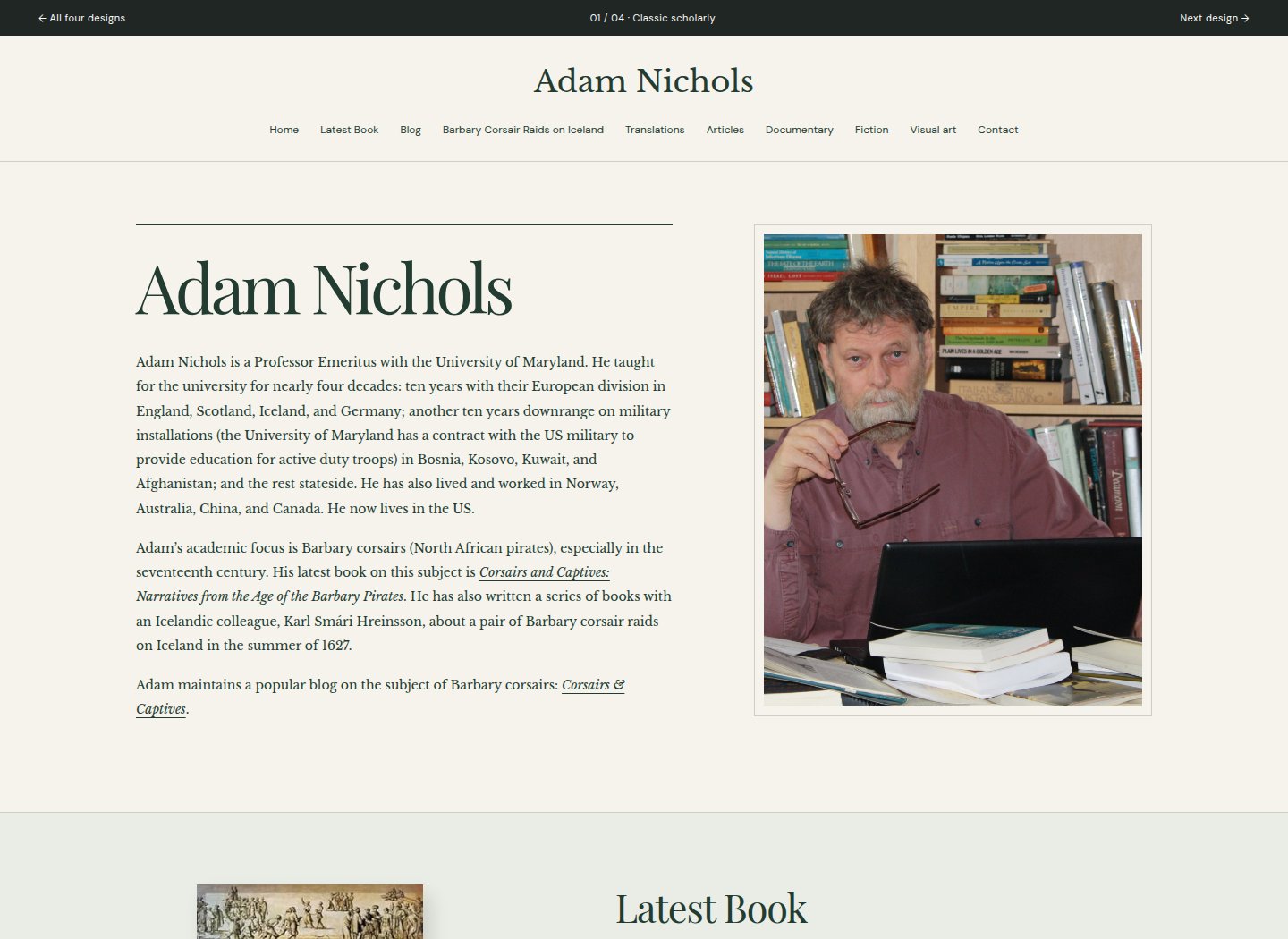 Preview of the classic scholarly design